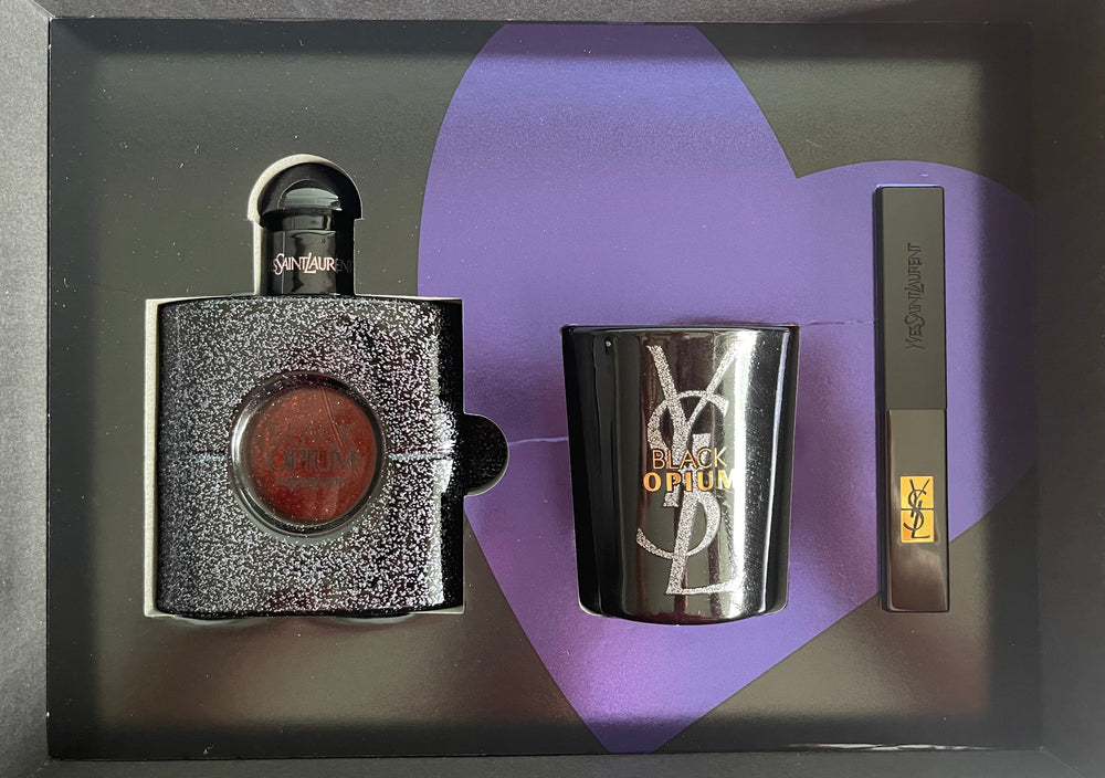 
            
                Load image into Gallery viewer, YSL Black Opium  - 3 in 1 Gift Set (EDP, Lipstick and Bougie Perfumee)
            
        