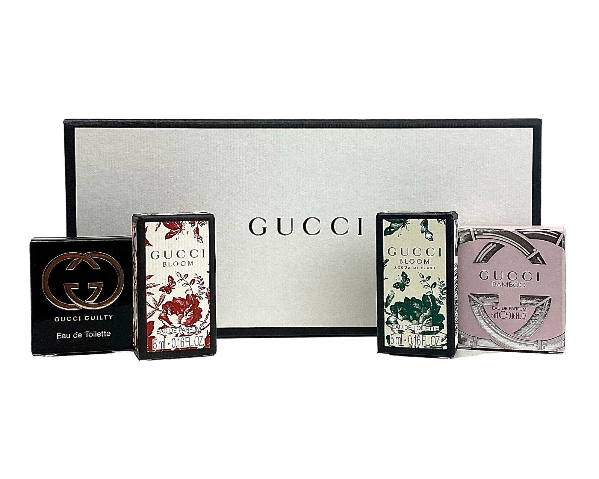 Gucci Miniature Gift Set 4 x 5ml (WHITE BOX) The Fragrance Shop Inc